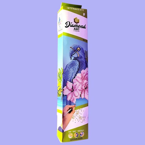 Diamond Art Intermediate Kit - Blue Parrot - Lots of fun! NEW - Picture 1 of 6
